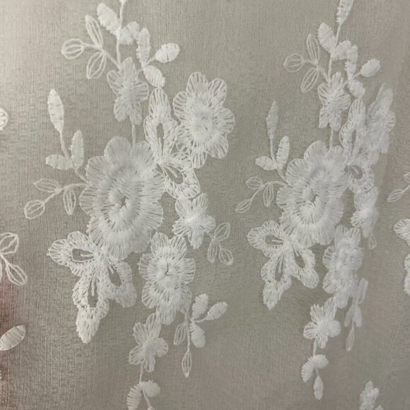 Anthropologie x Eloise Lierre‎ Cream Embroidered White Lace Mini Slip Dress Sz L - Picture 6 of 14